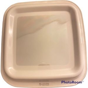 Vintage ~ Corning Ware White Coupe Square Microwave Browning Grill